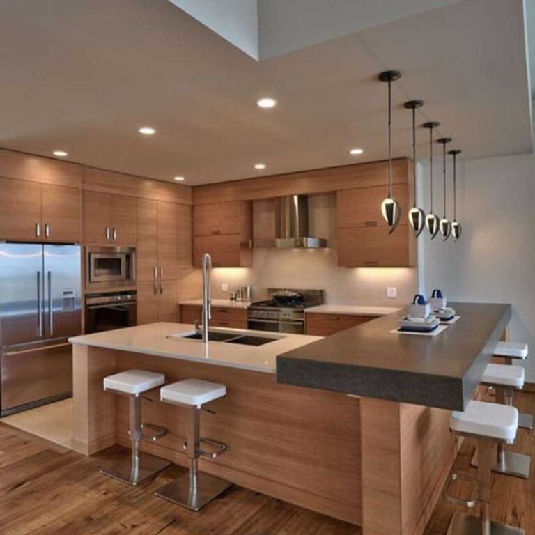 U Shaped Stylish Modular Kitchen Design
